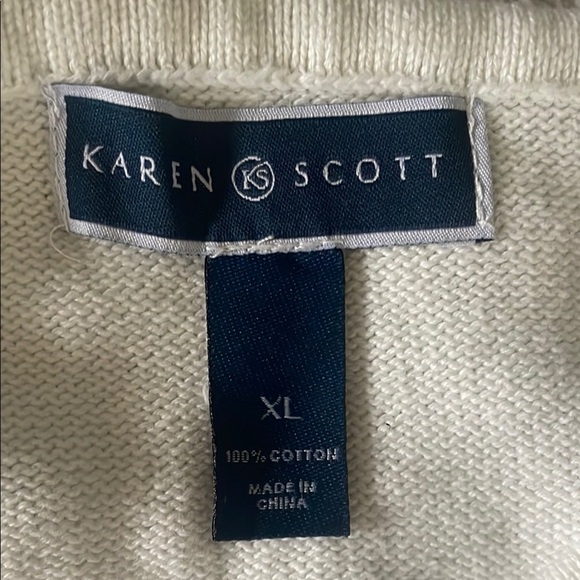 Karen Scott Sweater Striped Zipshoulder - Picture 7 of 9